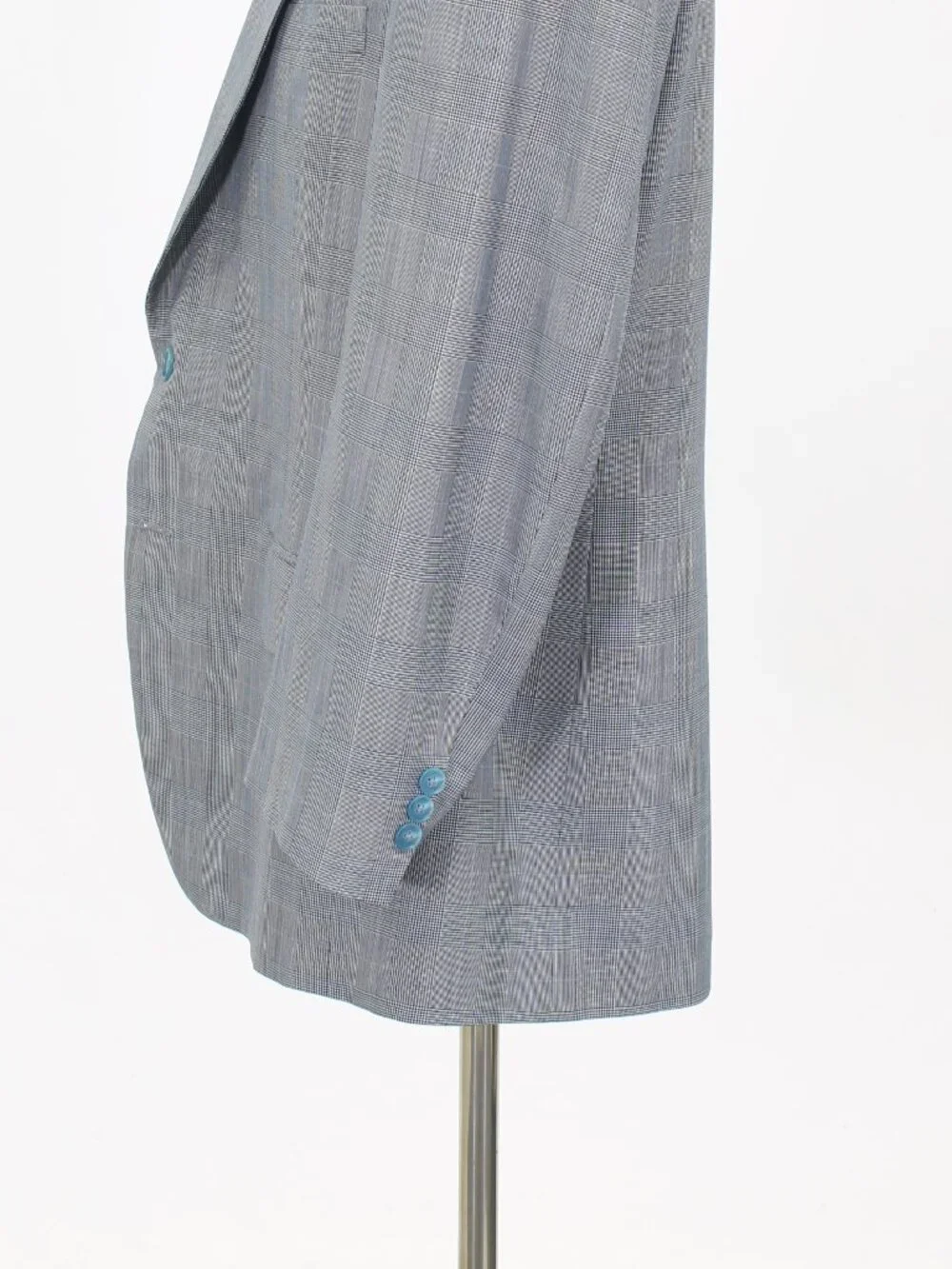 Bespoke 44R 38x30 Gray Full Suit 2-Button Check R969